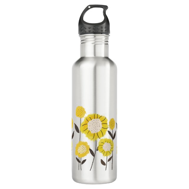 Sunflower Bliss | Beautiful yellow Floral Artwork 710 Ml Water Bottle (Front)