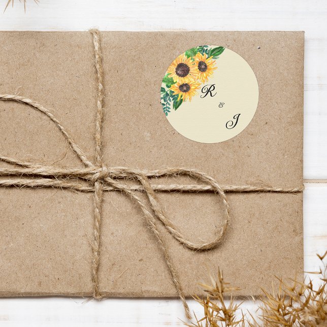 Sunflower Bliss: Rustic Wedding Monogram Seal (Creator Uploaded)