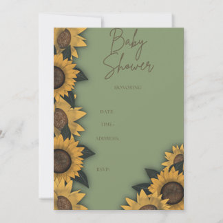 Sunflower Bloom Baby Shower Invites 