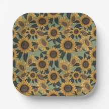 Sunflower Bloom Baby Shower Plates