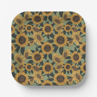 Sunflower Bloom Baby Shower Plates