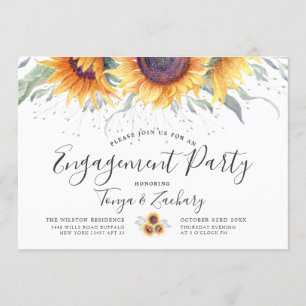 Sunflower Bloom   Engagement Party Invitation