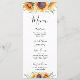 Sunflower Bloom   Floral Menu