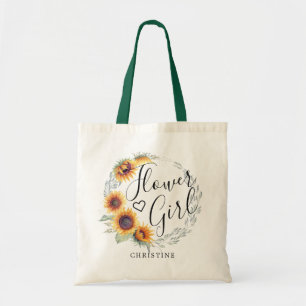 Sunflower Bloom   Flower Girl Tote Bag