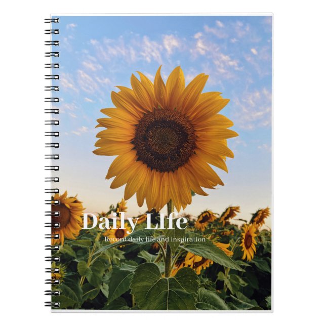 Sunflower Bloom Inspiration - Custom  Notebook (Front)