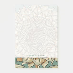 Sunflower Bloom on Blue-green Background Post-it Notes