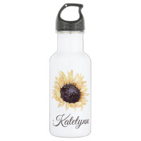 Sunflower Bloom Personalised Water Bottle