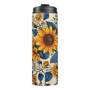Sunflower Bloom Thermal Tumbler – Sip in Sunshine