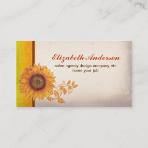 sunflower blossom vintage business card