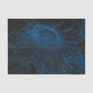 Sunflower Blue Black Floral Art Decoupage Tissue Paper