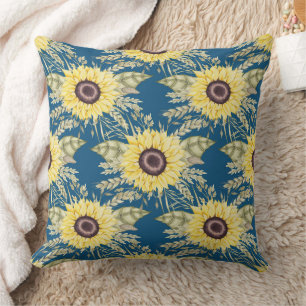 Sunflower Blue Cushion