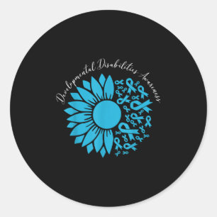 Sunflower Blue Ribbon Developmental Disabilities A Classic Round Sticker