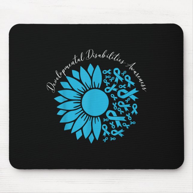 Sunflower Blue Ribbon Developmental Disabilities A Mouse Pad (Front)