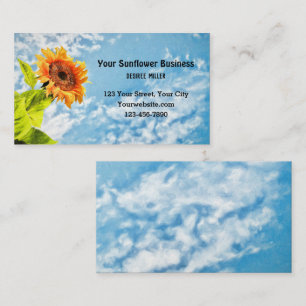 Sunflower Blue Sky And Clouds Fine Art Country Business Card