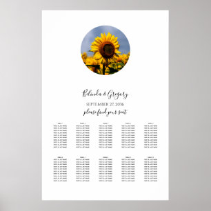 Sunflower Blue Sky Rustic Wedding Seating Chart