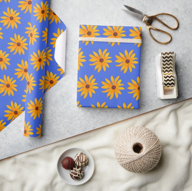 Sunflower Blue  Wrapping Paper (Crafts)