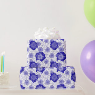 Sunflower Blue Wrapping Paper