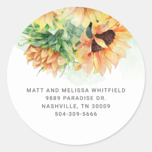 Sunflower Blush Bright Floral Return Address Label
