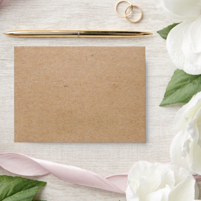 Sunflower Boho Kraft Paper Wedding Invitation Envelope (Wedding)