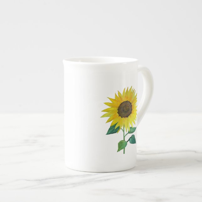 Sunflower Bone China Cup (Front Right)