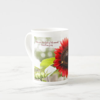 Sunflower Bone China Mug with Scripture