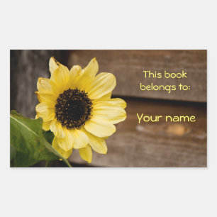 Sunflower bookplate sticker