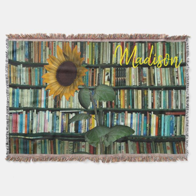 Sunflower Books Throw Blanket (Front)