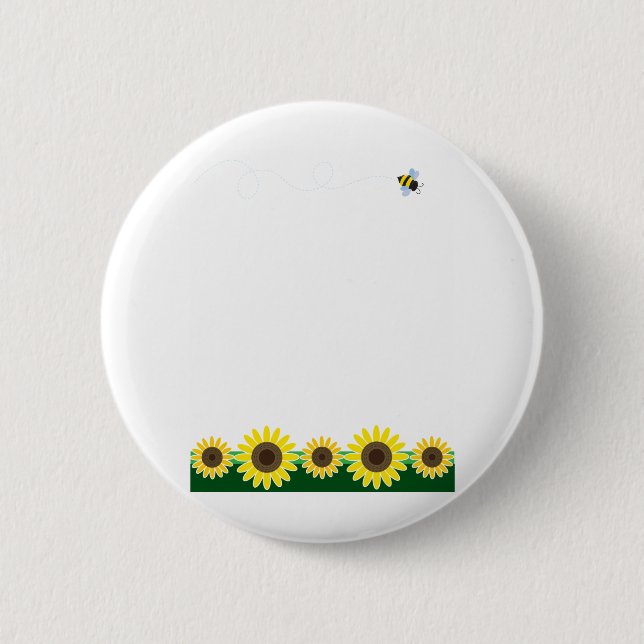 Sunflower Border 6 Cm Round Badge (Front)