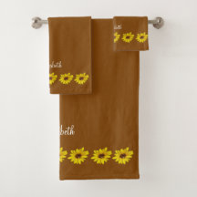 Sunflower Border on Brown with Name