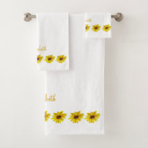 Sunflower Border on White with Name