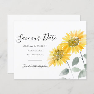 Sunflower Botanical Save The Date Announcement