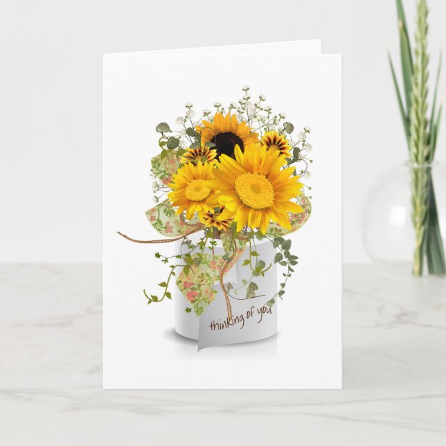 sunflower bouquet in toilet paper roll card (Front)