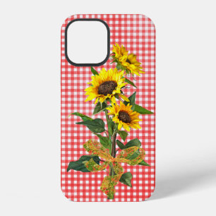 Sunflower Bouquet on Red Gingham Case-Mate iPhone 12 Case