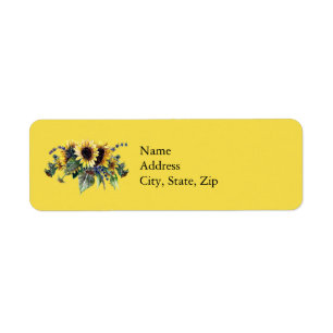 Sunflower Bouquet Return Address Label