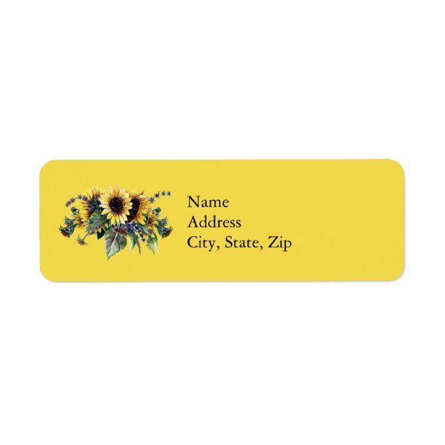 Sunflower Bouquet Return Address Label (Front)