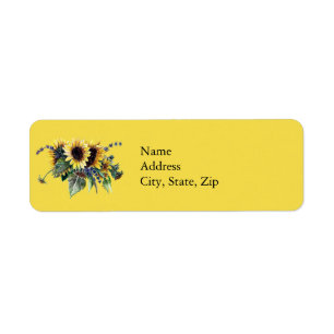 Sunflower Bouquet Return Address Label