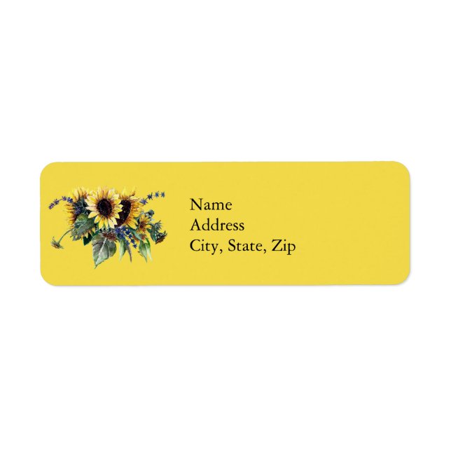 Sunflower Bouquet Return Address Label (Front)