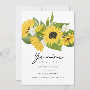 Sunflower Bouquet Wedding Couples Shower Invitation