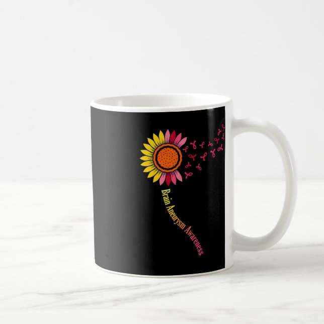 Sunflower Brain Aneurysm Awareness Month Support G Coffee Mug (Right)