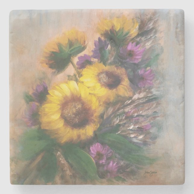 Sunflower Breeze by Jason Street - Stone Coaster (Front)