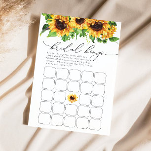 Sunflower Bridal Shower Bingo