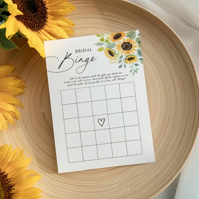 Sunflower Bridal Shower Bingo Game Invitation (Creator Uploaded)