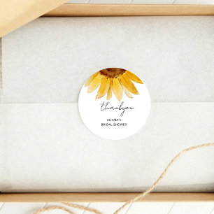Sunflower bridal shower classic round sticker