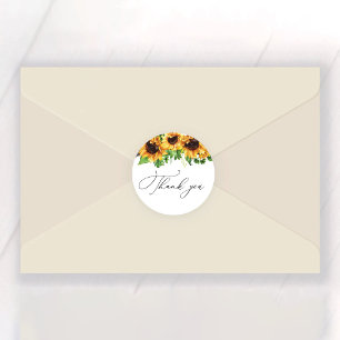 Sunflower Bridal Shower Classic Round Sticker