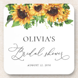Sunflower Bridal Shower Coasters