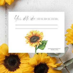 Sunflower bridal shower Date night ideas, Date jar Enclosure Card
