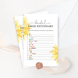 Sunflower bridal shower emoji pictionary game