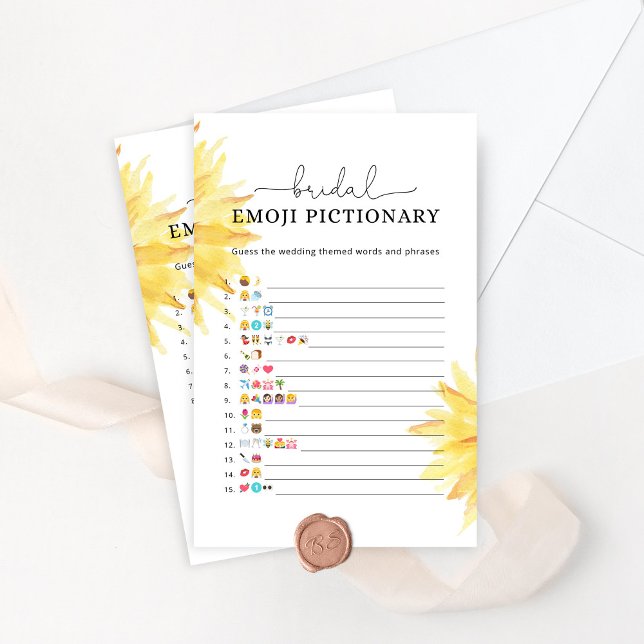 Sunflower bridal shower emoji pictionary game (Creator Uploaded)