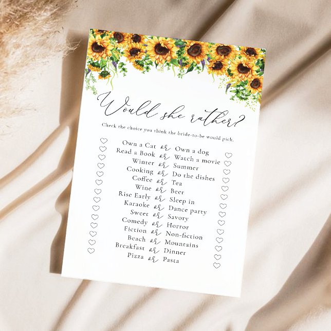 Sunflower Bridal Shower Game (Creator Uploaded)