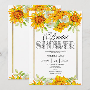 Sunflower bridal shower invitation